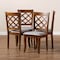 Baxton Studio Brigitte Grey Upholstered and Walnut Wood 4-Piece Dining Chair Set 167-9874 - alternate 5